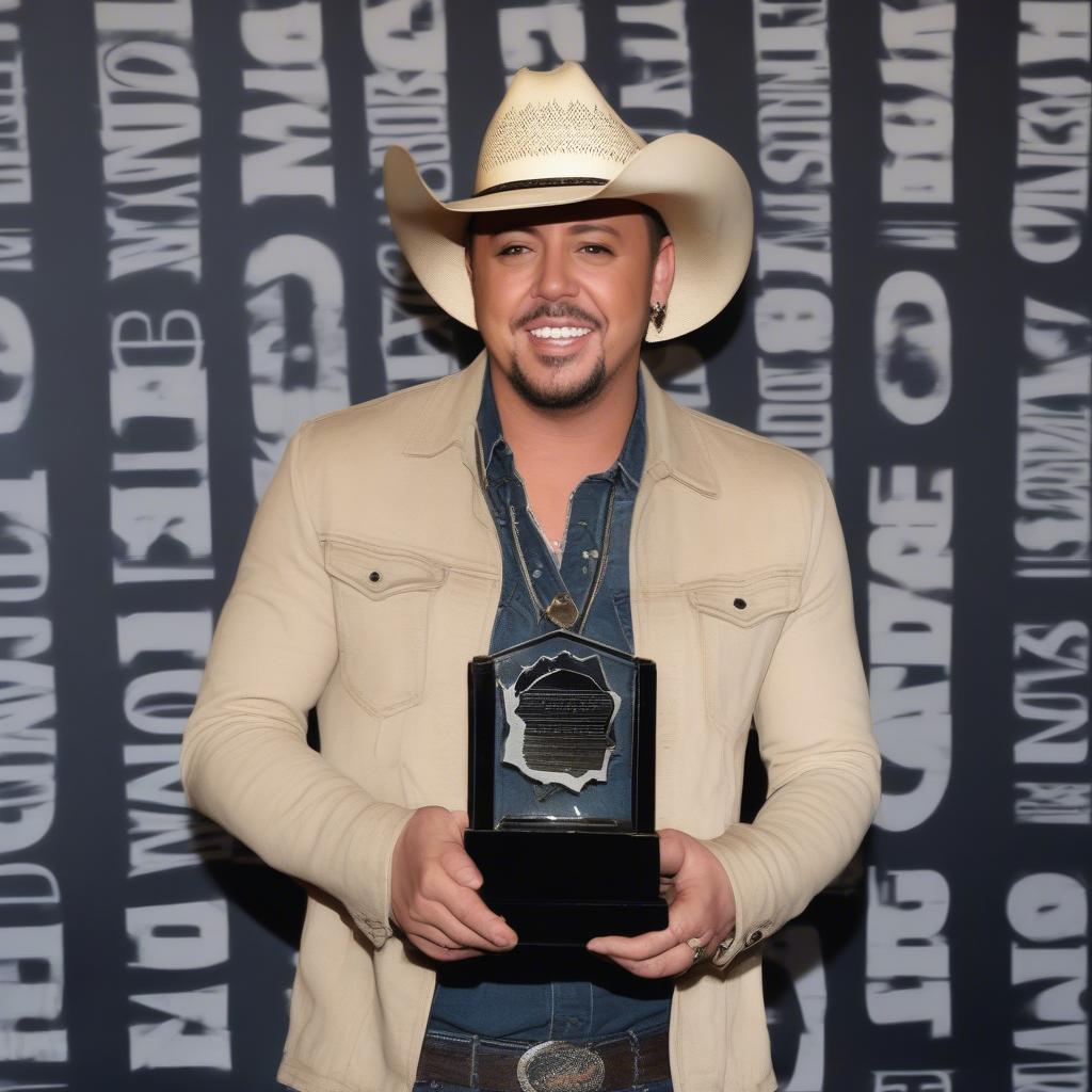 Jason Aldean receiving an award