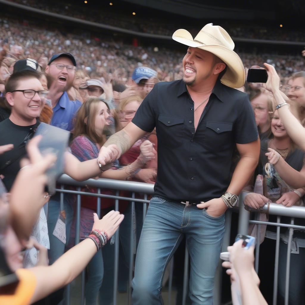 Jason Aldean with Fans