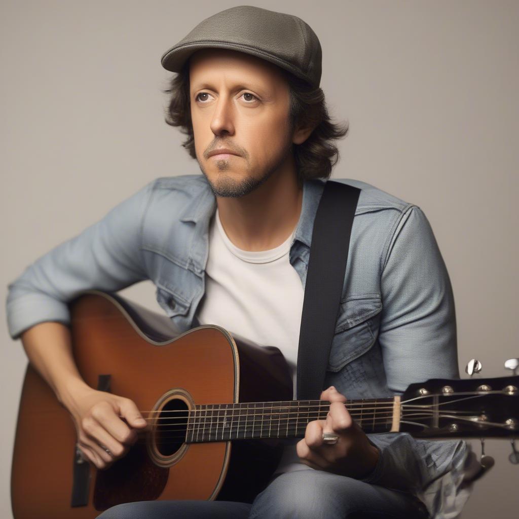 Jason Mraz performing an acoustic set