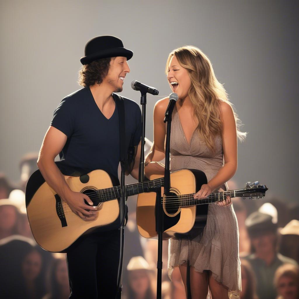 Jason Mraz and Colbie Caillat performing "Lucky"