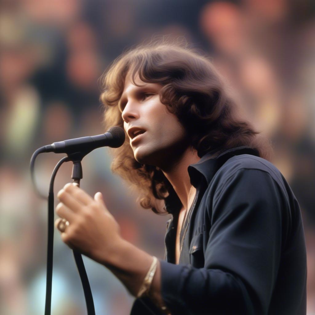 Jim Morrison performing on stage with The Doors