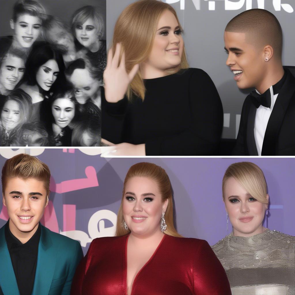 Justin Bieber and Adele in 2016