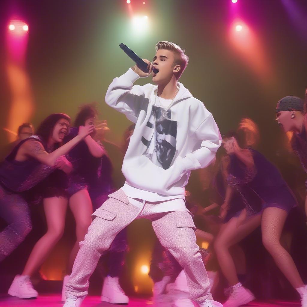 Justin Bieber performing "Sorry"