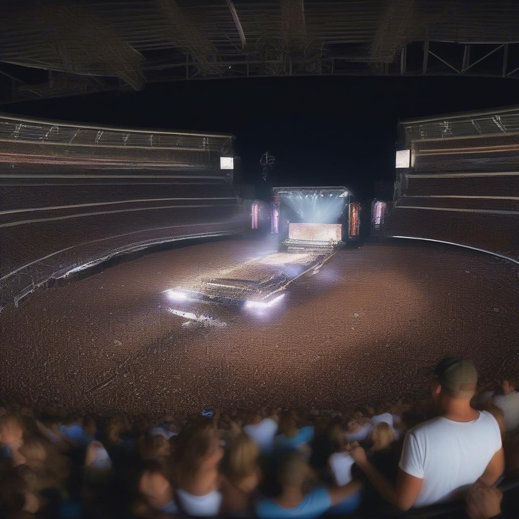 Kenny Chesney performing in a packed stadium