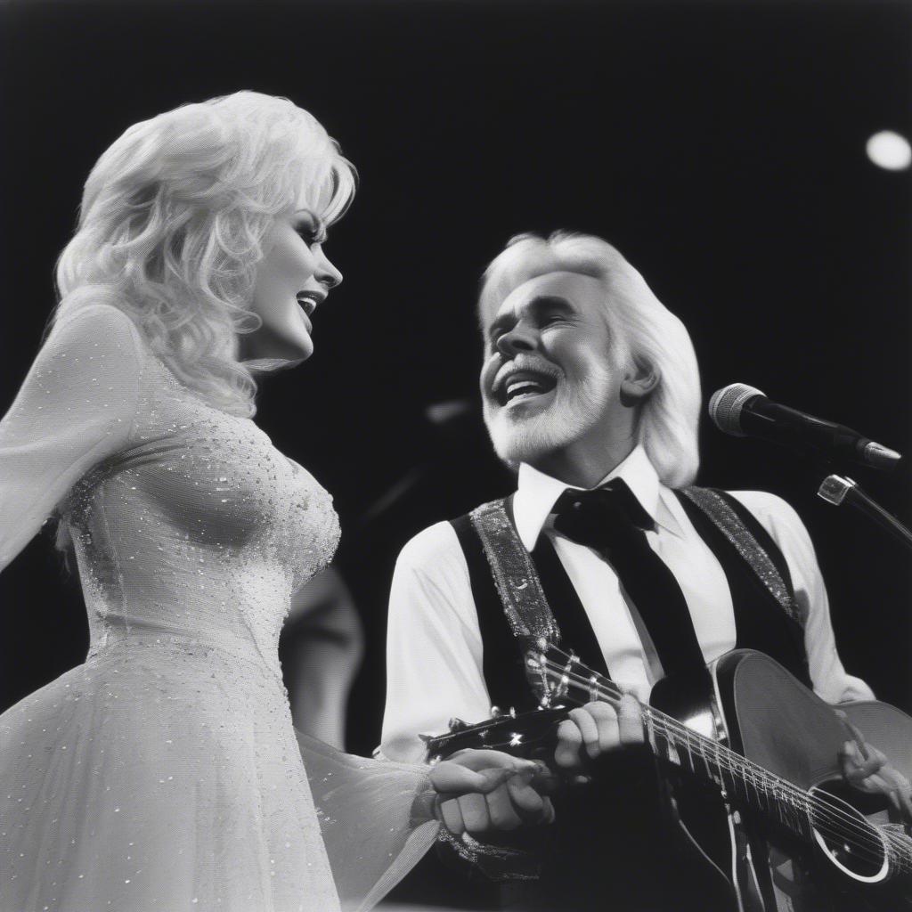 Kenny Rogers and Dolly Parton singing "Islands in the Stream"