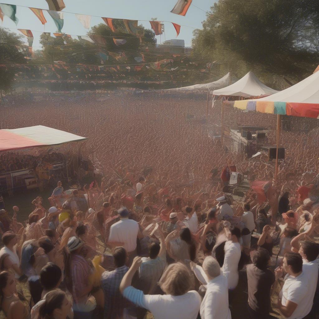 Large Crowd Enjoying Outdoor Mexican Music Festival