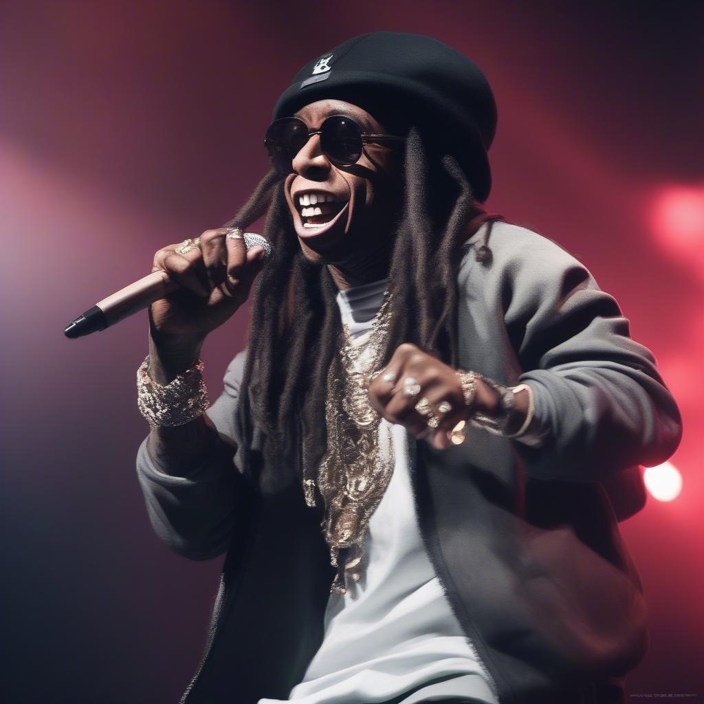 Lil Wayne performing live on stage