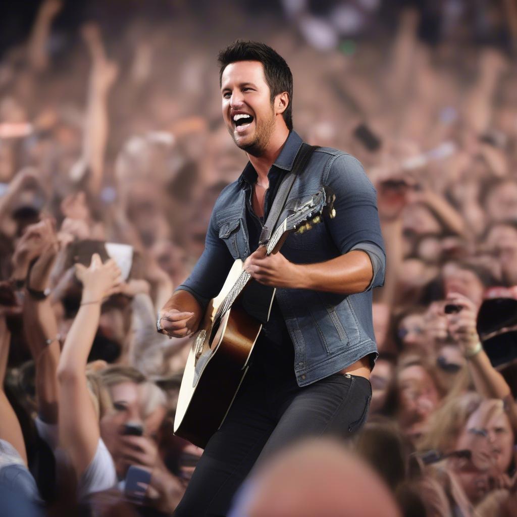 Luke Bryan performing country music