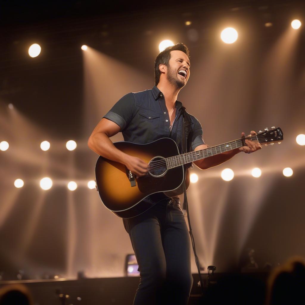 Luke Bryan performing at the 2019 Stagecoach Festival