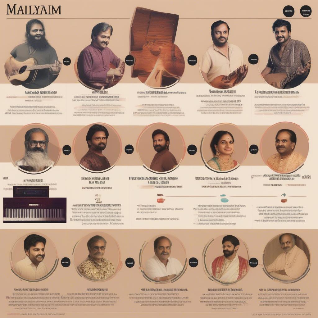 Evolution of Malayalam Music: A timeline showcasing the development of Malayalam music from traditional forms to modern party anthems.