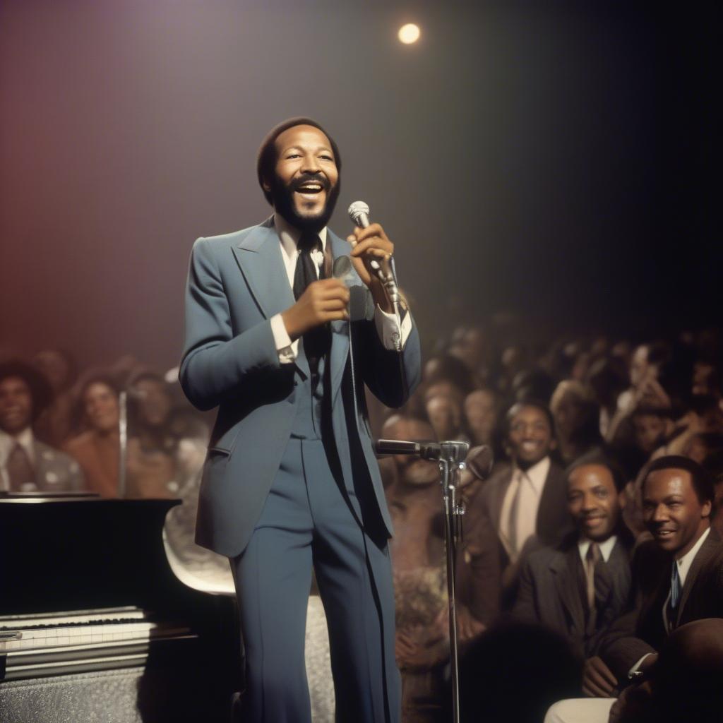 Marvin Gaye performing live in concert