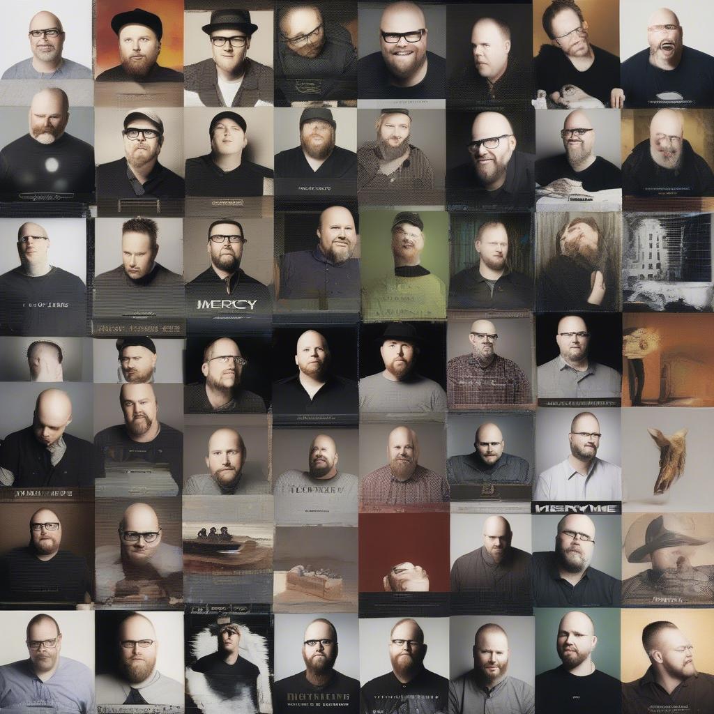 Collage of MercyMe album covers throughout their career