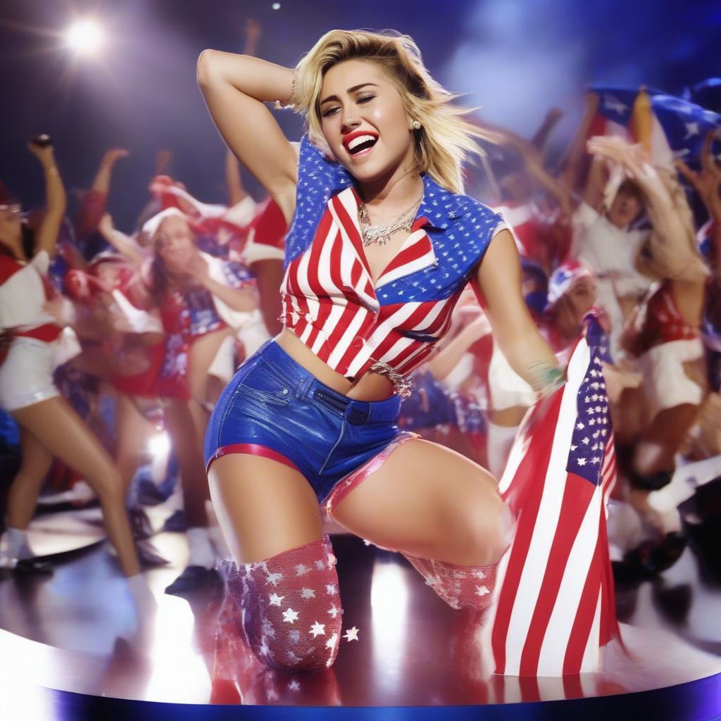 Miley Cyrus performing Party in the U.S.A.