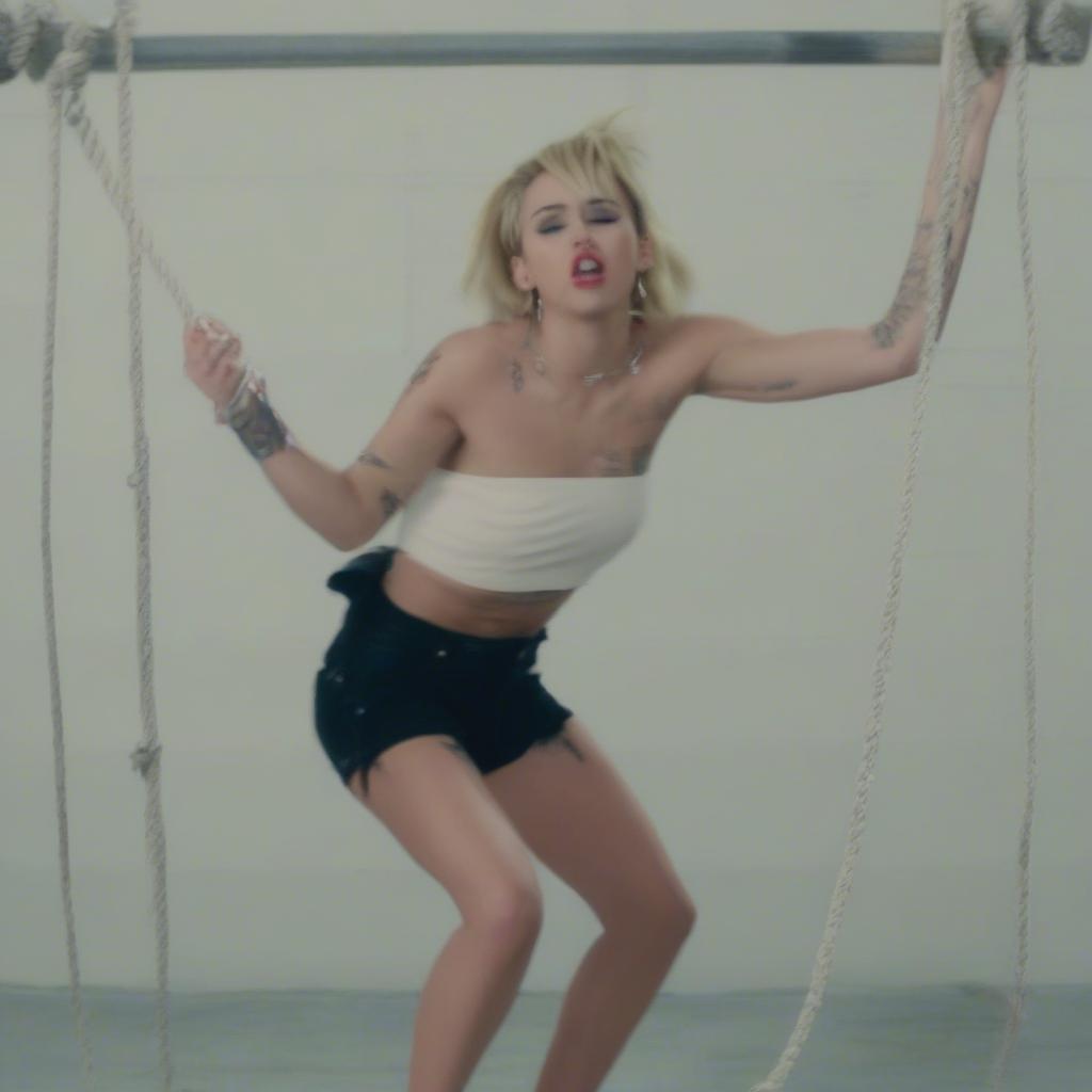 Miley Cyrus in the Wrecking Ball music video