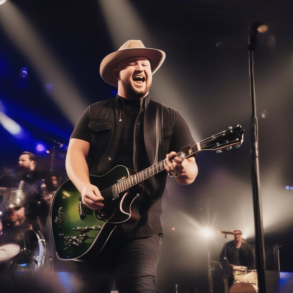 Mitchell Tenpenny Performing with His Band