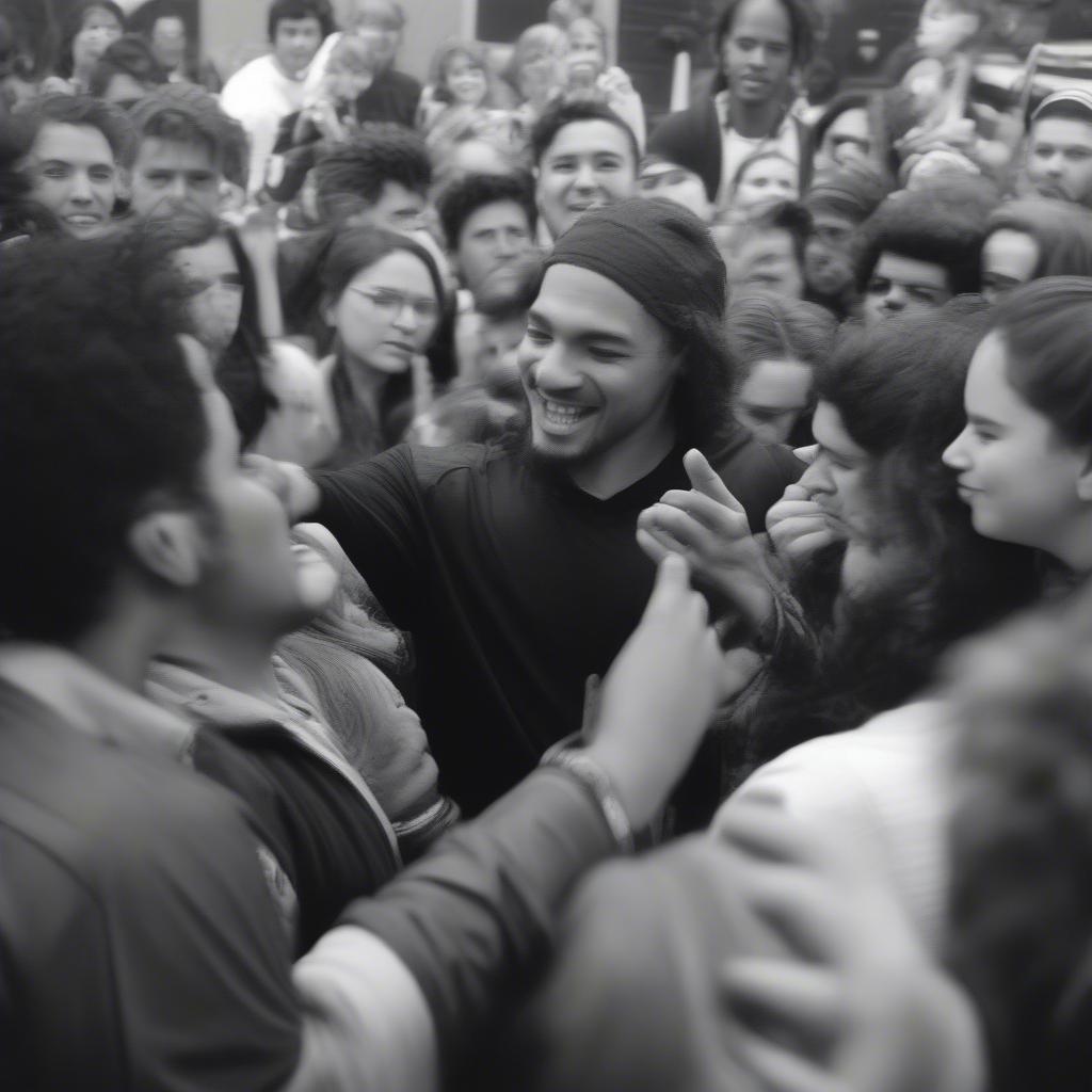 Natanael Cano interacting with fans