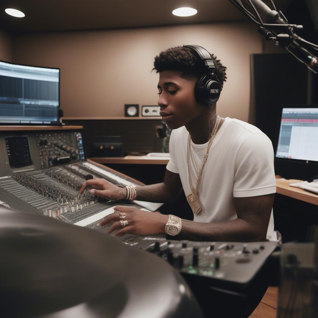 NBA YoungBoy in the Studio