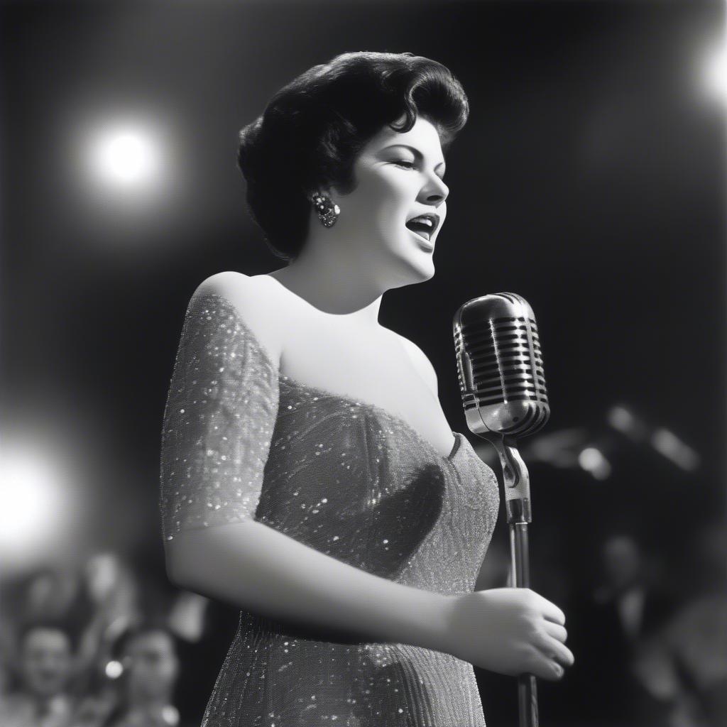 Patsy Cline Performing on Stage