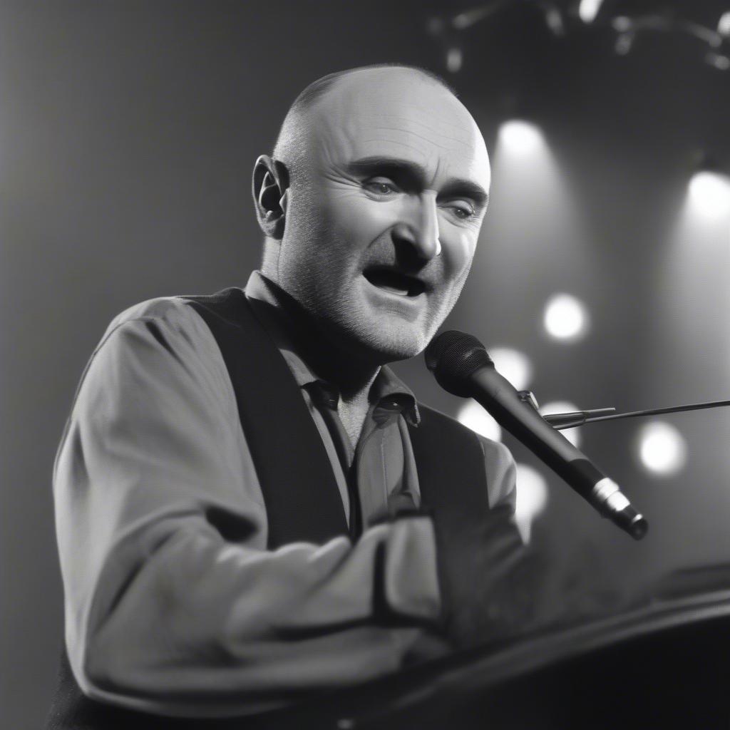 Phil Collins singing Another Day in Paradise