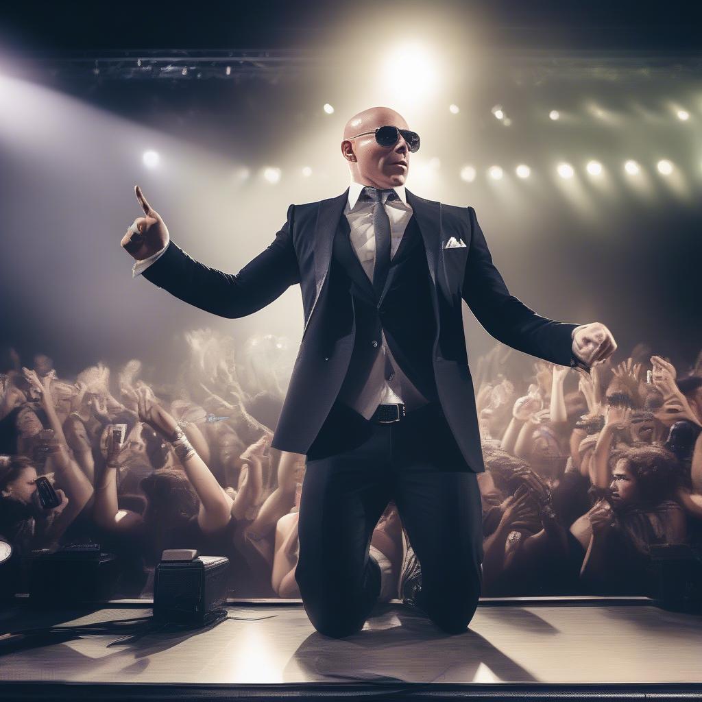 Pitbull Performing Live on Stage