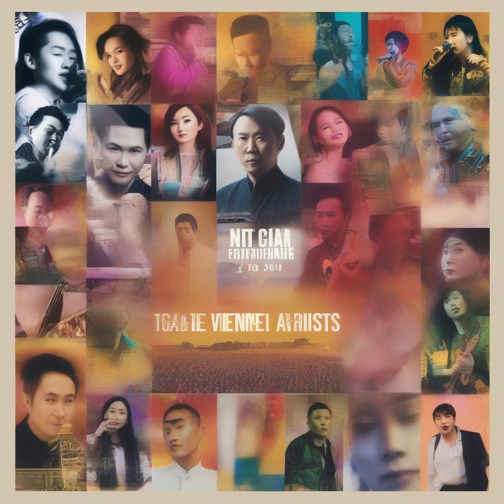 Popular Vietnamese Artists - A collage featuring photos of popular Vietnamese artists known for their chart-topping hits, with their names and representative song titles.