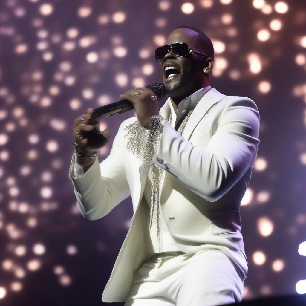 R. Kelly performing on stage.