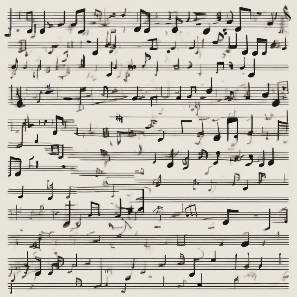 Repetitive melody represented by music notes