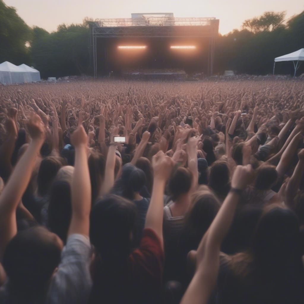 Rock Concert Crowd: A Sea of Hands