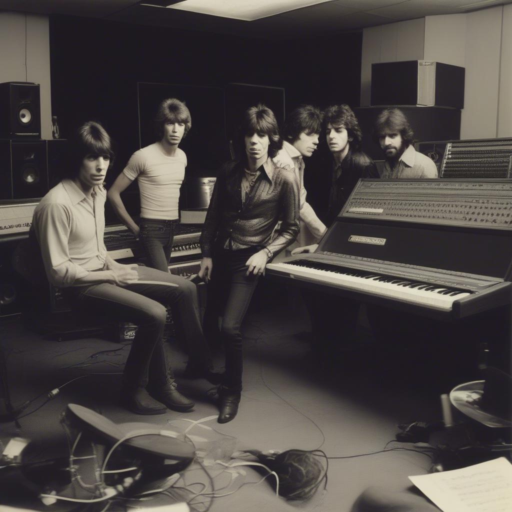 The Rolling Stones in a studio session