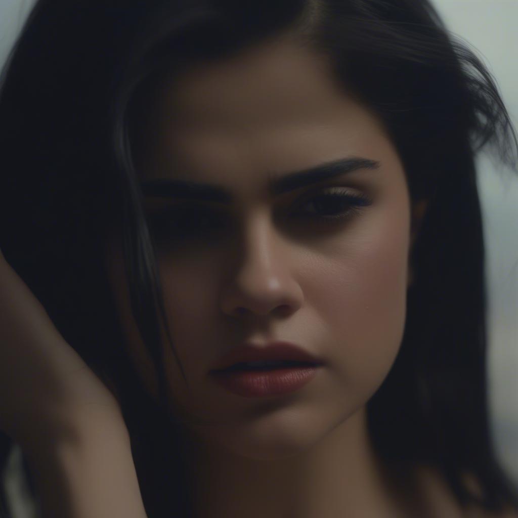 Selena Gomez in an emotional music video scene