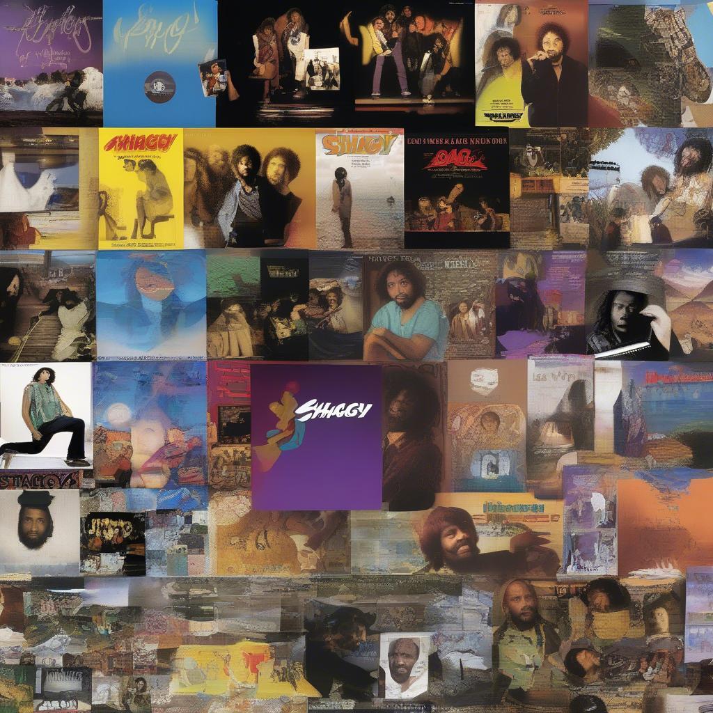 Collage of Shaggy's album covers, showcasing his diverse musical style.