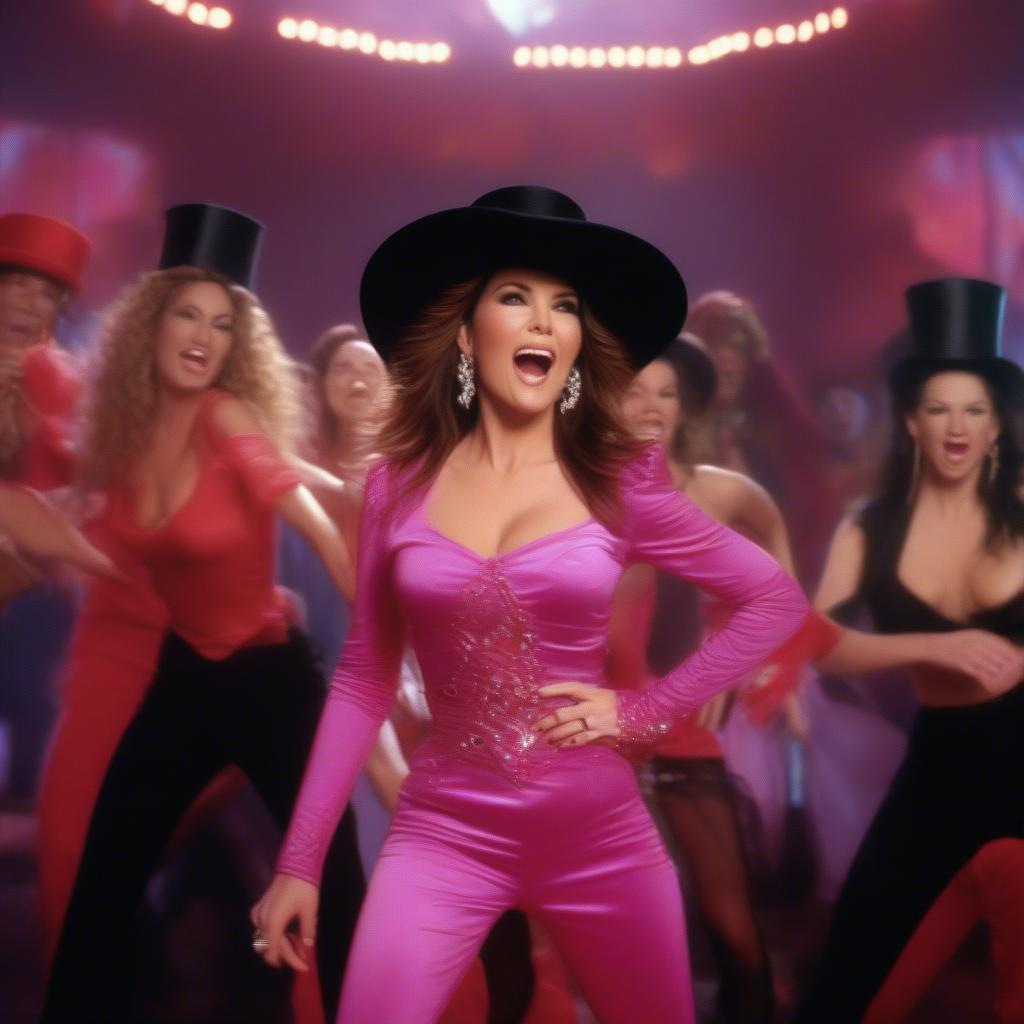 Shania Twain in the "Man! I Feel Like a Woman!" music video