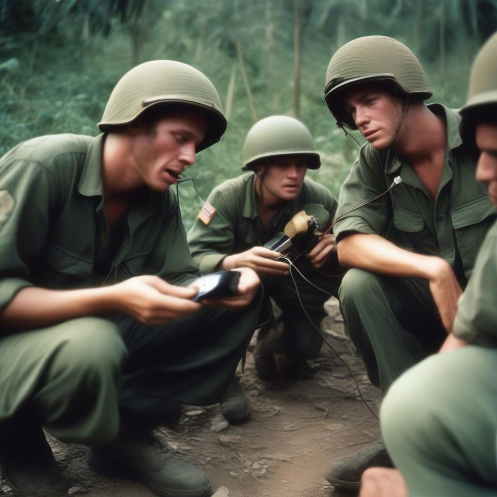 Soldiers Listening to Music in Vietnam