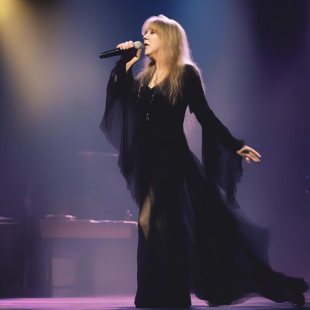 Stevie Nicks performing Dreams live on stage.