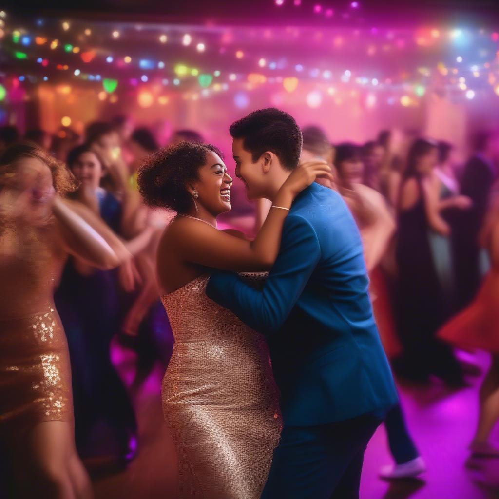 Students Dancing and Enjoying Prom