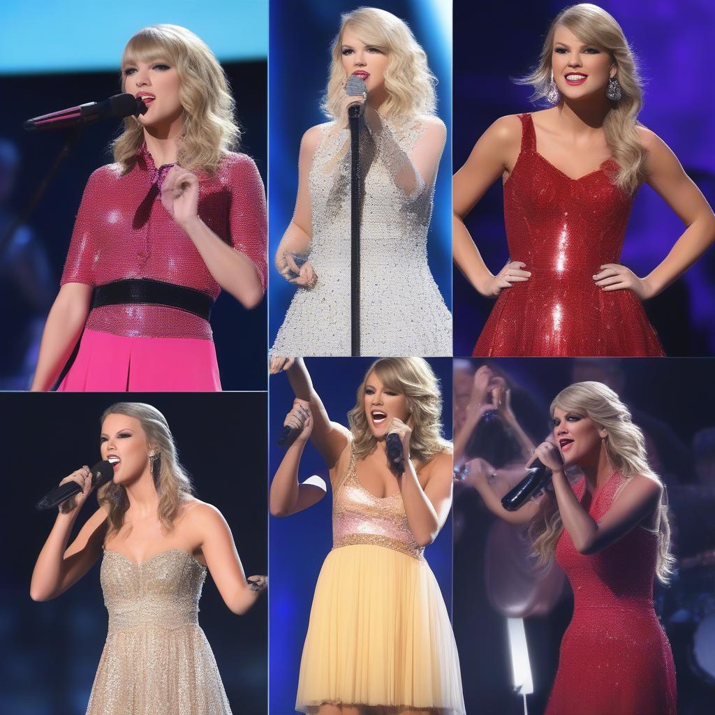 Image showcasing Taylor Swift and Carrie Underwood performing individually, representing the modern era of pop country.