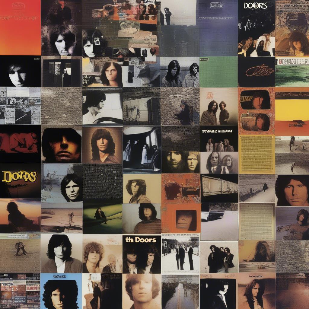 A collage of The Doors' album covers