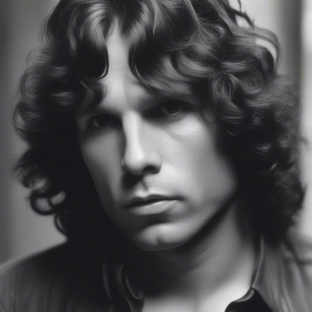 A portrait of Jim Morrison, lead singer of The Doors