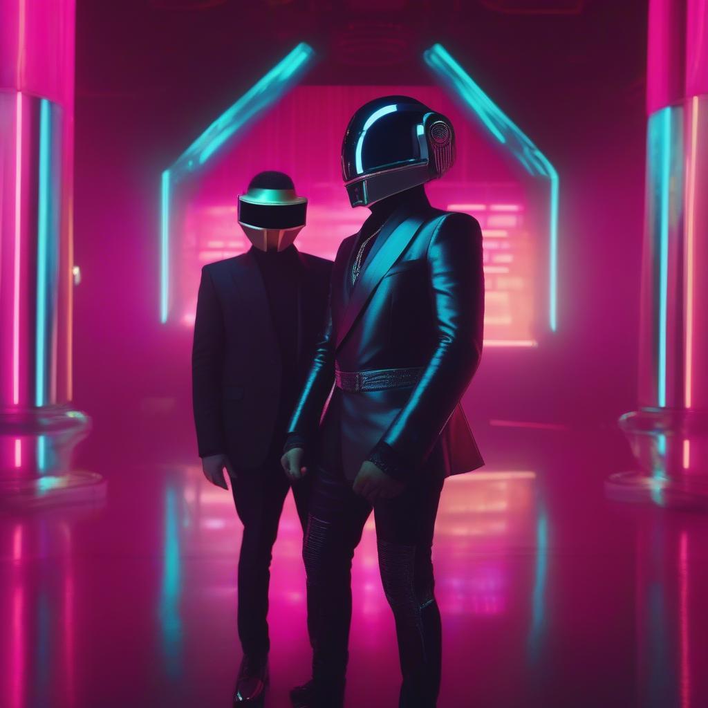 The Weeknd and Daft Punk in the Starboy music video.