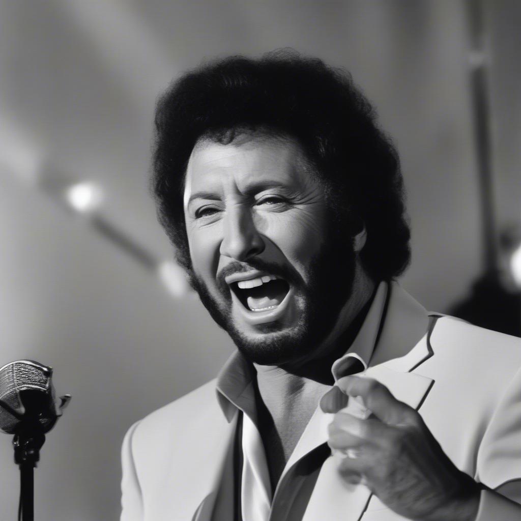 Tom Jones singing Delilah with emotion