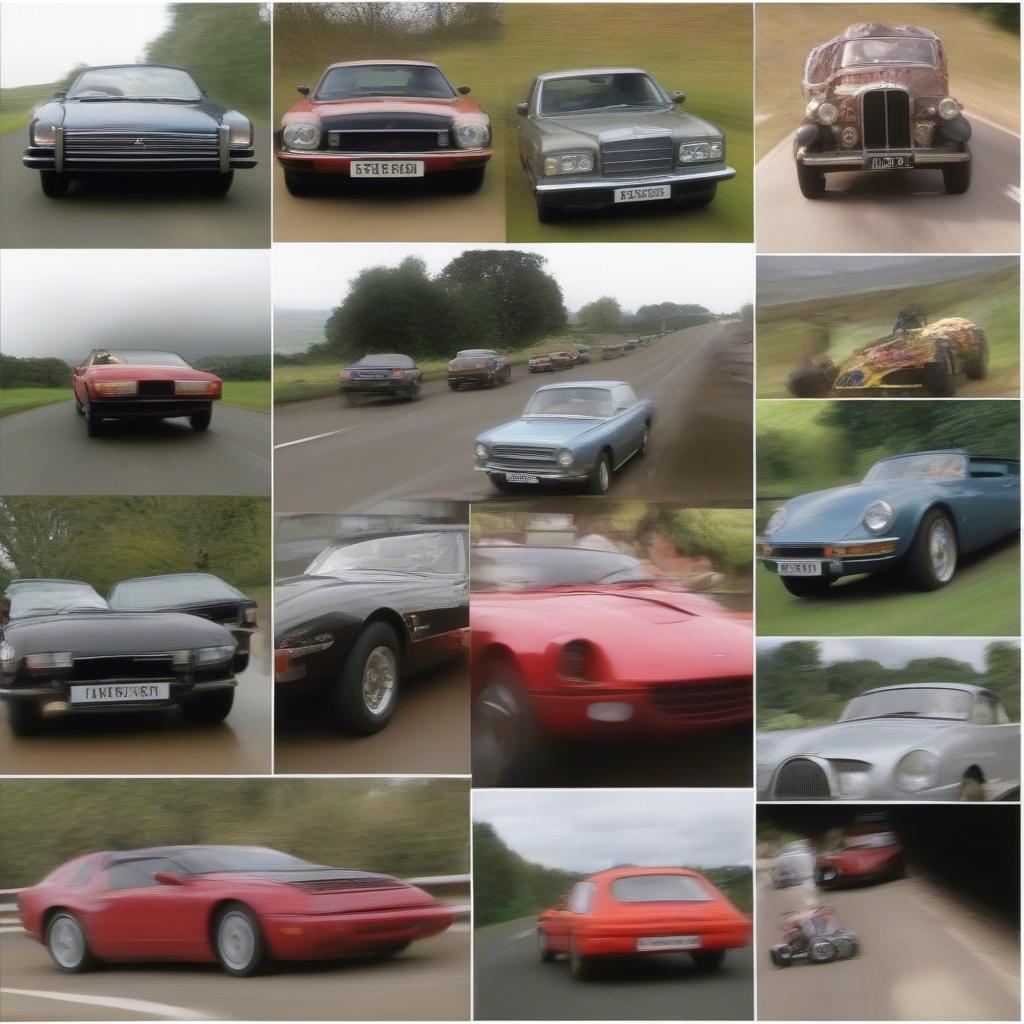 Top Gear presenters driving various sports cars with "Jessica" playing in the background