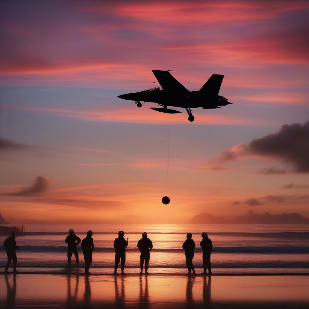 Top Gun Maverick Beach Scene: Sunset Football