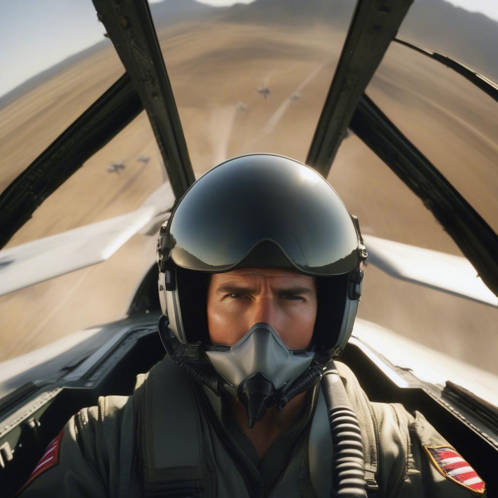 Tom Cruise in Top Gun: Maverick with "Danger Zone" playing