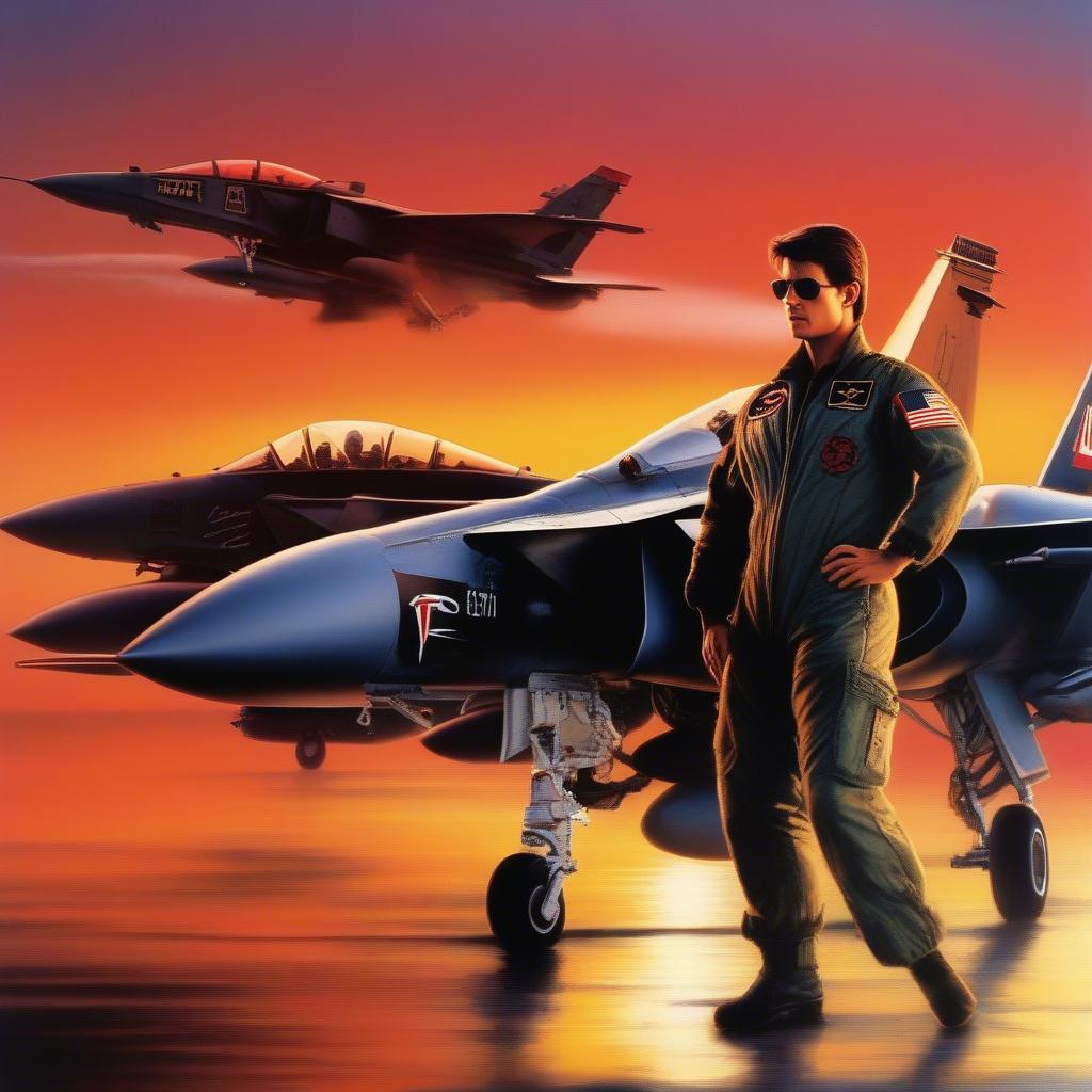 Top Gun Movie Poster Featuring F-14 Tomcat