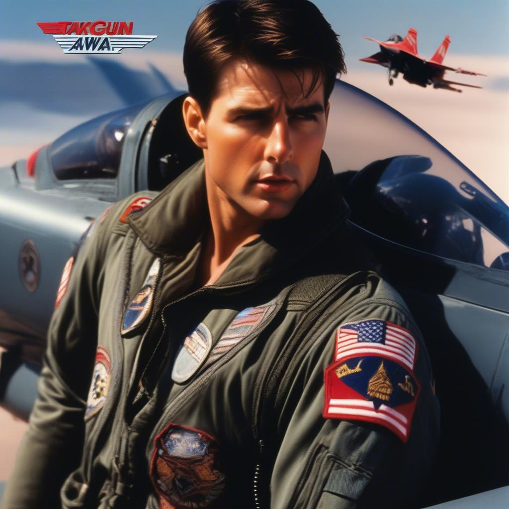 Movie poster for Top Gun featuring the tagline "Take My Breath Away".