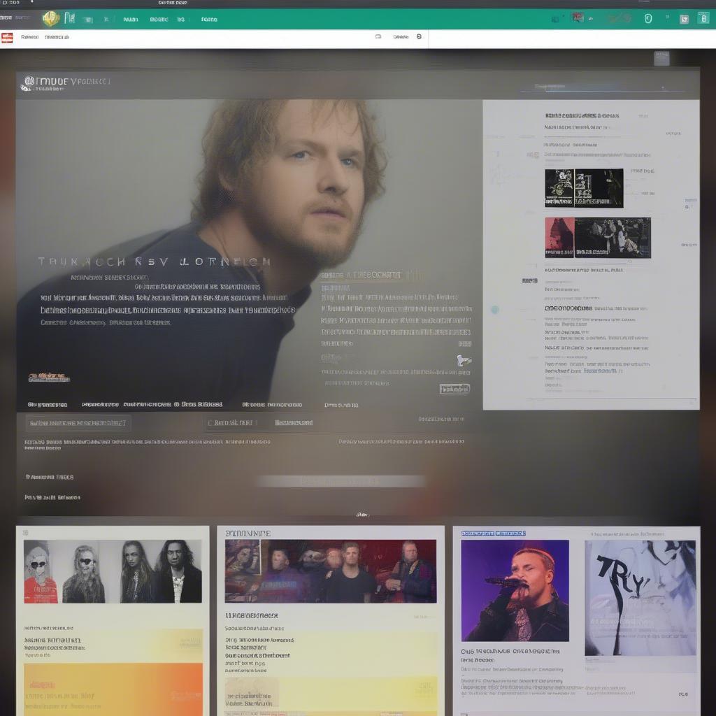 TruyKich2 Music Platform - A visual representation of the website interface showcasing top charts and music articles.