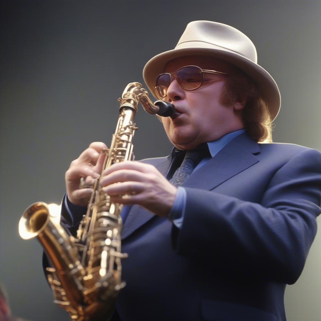 Van Morrison Playing Saxophone