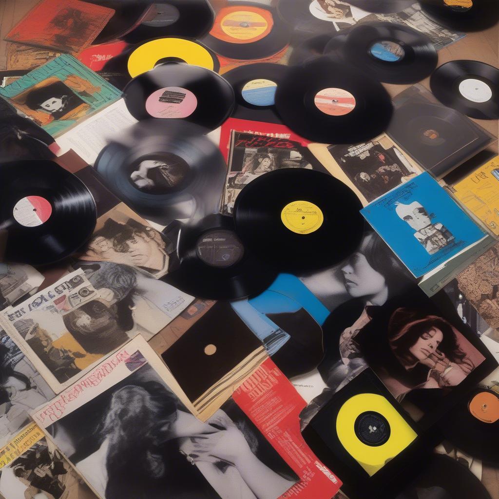 Vinyl Record Collection of 1970s Hits