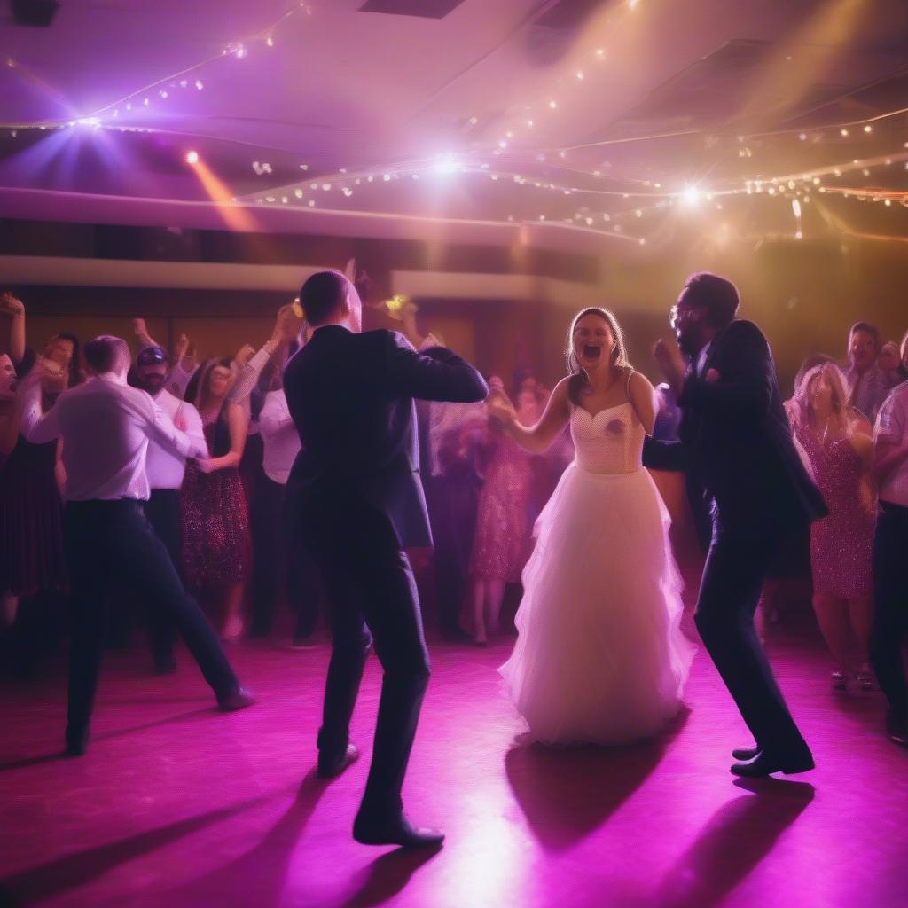 Guests Dancing at a Wedding Reception