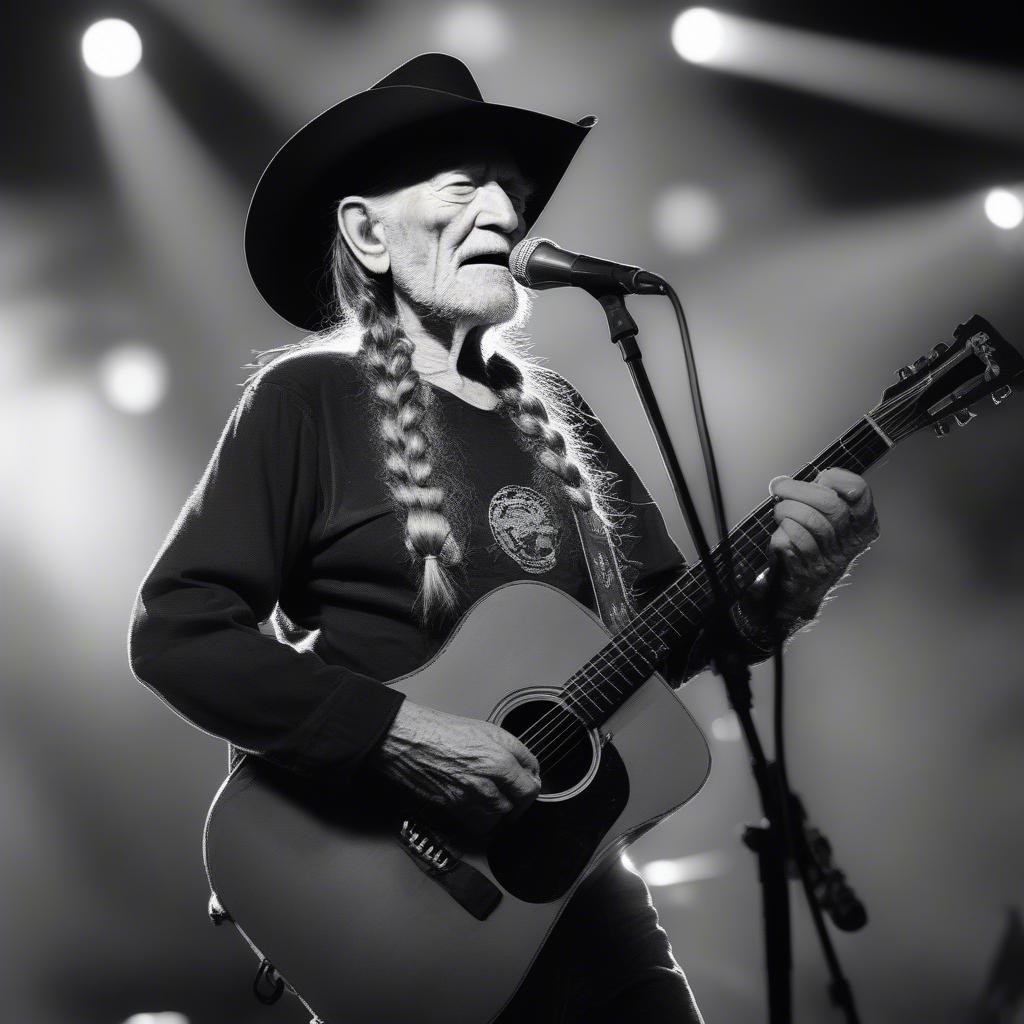 Willie Nelson performing "Hello Walls" live on stage